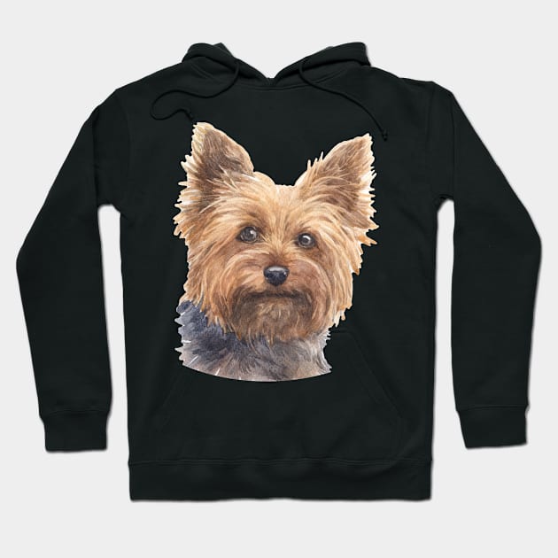 Yorkshire Terrier Watercolor Art Hoodie by doglovershirts